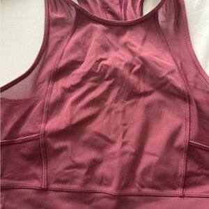 lululemon athletica rust Crop Top with mesh sides.